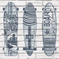 Noordwand tapete urban friends & coffee surfboards, zili balta
