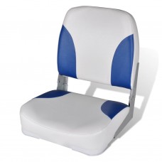 Laivas krēsls, nolaižama atzveltne, ar zilu, baltu matraci, 41x36x48cm