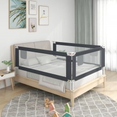 Bērnu gultas aizsargbarjera, tumši pelēka, 200x25 cm, audums