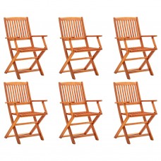 Saliekami dārza krēsli, 6 gab., eikalipta masīvkoks