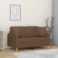 Divvietīgs dīvāns ar spilveniem, brūns, 120 cm, audums