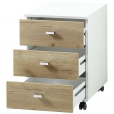 426459 germania rolling filing cabinet "altino" 40x48,9x56,9 cm navarra-oak and white