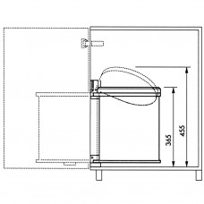 Hailo atkritumu tvertne compact-box, m izmērs, 15 l, balta, 3555-001