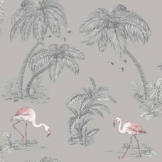 426219 dutch wallcoverings wallpaper flamingo grey