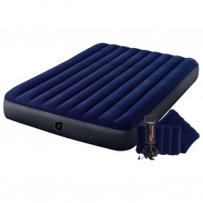 Intex piepūšams matracis ar pumpi, dura-beam, 152x203x25 cm, zils