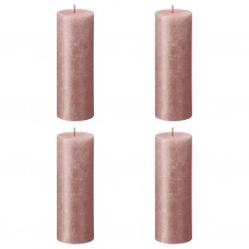 Bolsius cilindriskas sveces shimmer, 4 gab., 190x68 mm, rozā