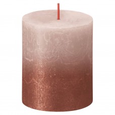 Bolsius cilindriskas sveces sunset, 4 gab., 80x68 mm, rozā, dzintara