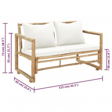 Divvietīgs dārza dīvāns ar matračiem, bambuss