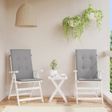 Dārza krēslu spilveni, 2 gab., pelēki, 120x50x3 cm, audums