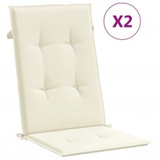 Dārza krēslu spilveni, 2 gab., krēmkrāsas, 120x50x3 cm, audums