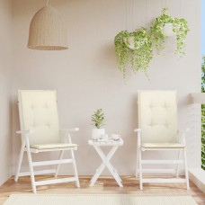 Dārza krēslu spilveni, 2 gab., krēmkrāsas, 120x50x3 cm, audums