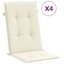 Dārza krēslu spilveni, 4 gab., krēmkrāsas, 120x50x3 cm, audums