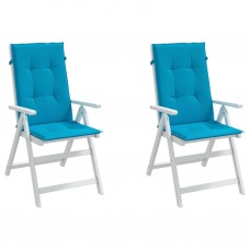 Dārza krēslu spilveni, 2 gab., zili, 120x50x3 cm, audums