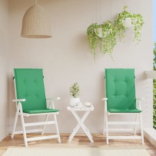 Dārza krēslu spilveni, 2 gab., zaļi, 120x50x3 cm, audums