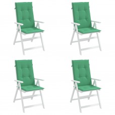 Dārza krēslu spilveni, 4 gab., zaļi, 120x50x3 cm, audums