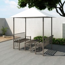 Dārza nojume ar galdu un soliem, 2,5x1,5x2,4 m
