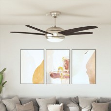 Griestu ventilators ar lampu, 128 cm, dekoratīvs, brūns