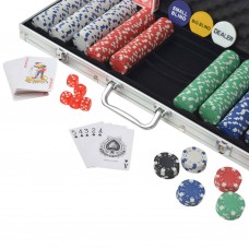Pokera komplekts ar 500 alumīnija žetoniem