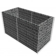 Gabions, augstā puķu kaste, tērauds, 180x90x100, sudraba krāsa