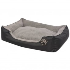 Suņu gulta ar polsterētu spilvenu, m izmērs, melna