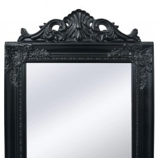 Baroka stila grīdas spogulis, 160x40 cm, melns