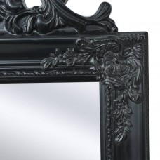 Baroka stila grīdas spogulis, 160x40 cm, melns