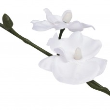 Mākslīgā orhideja ar podiņu, 30 cm, balta