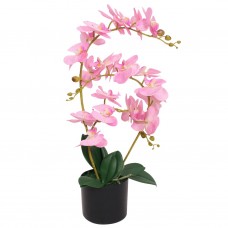 Mākslīgais augs, orhideja ar podiņu, 65 cm, rozā