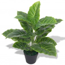 Mākslīgais augs, kolokāzija ar podiņu, 45 cm, zaļš