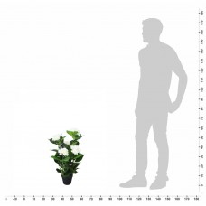 Mākslīgais augs, hortenzijas ar podiņu, 60 cm, baltas