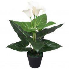 Mākslīgais augs, kalla llilija ar podiņu, 45 cm, balta