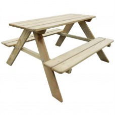 Bērnu piknika galds, 89 x 89,6 x 50,8 cm, priedes koks