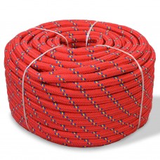 Pietauvošanās virve, 12 mm, 50 m, polipropilēns, sarkana