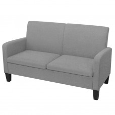 Dīvāns, divvietīgs, 135x65x76 cm, gaiši pelēks