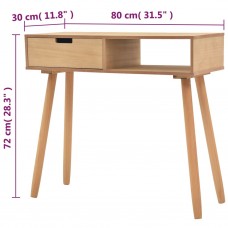 Konsoles galdiņš, priedes masīvkoks, 80x30x72 cm, brūns
