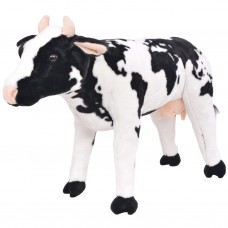 Rotaļu govs, xxl, plīšs, melna ar baltu
