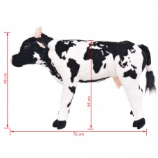 Rotaļu govs, xxl, plīšs, melna ar baltu