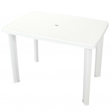 Dārza galds, 101x68x72 cm, balta plastmasa