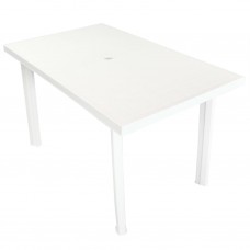 Dārza galds, 126x76x72 cm, balta plastmasa