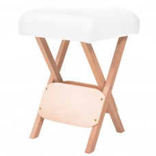 Saliekams masāžas krēsls, 12 cm biezs sēdeklis, 2 balsti, balts