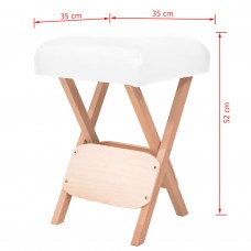 Saliekams masāžas krēsls, 12 cm biezs sēdeklis, 2 balsti, balts