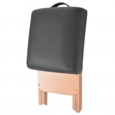 Saliekams masāžas krēsls, 12 cm biezs sēdeklis, 2 balsti, melns