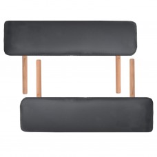 Masāžas galds un taburete, 2 daļas, saliekami, 10 cm, melni