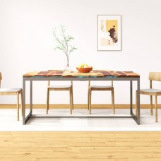 Virtuves galds, 180 cm, pārstrādāts masīvs rožkoks un tērauds