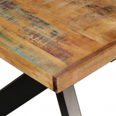 Virtuves galds, 180 cm, pārstrādāts masīvkoks un tērauda kājas