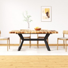 Virtuves galds, 180 cm, mango masīvkoks un tērauda kājas