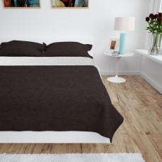 Divpusējs gultas pārklājs 230x260 cm, stepēts, krēmkrāsa, brūns