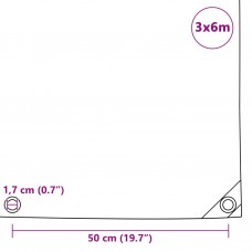 Brezenta pārklājs, tents, 650 g/m², 3x6 m, zils