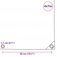 Brezenta pārklājs, tents, 650 g/m², 4x7 m, zils