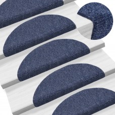 Kāpņu paklāji, 15 gab., pašlīmējoši, 56x17x3 cm, zili